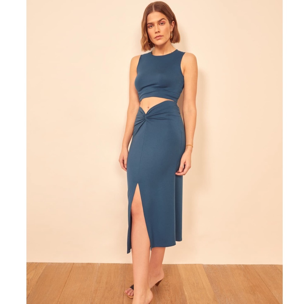 Reformation Rylan Two Piece Set in Ocean Small